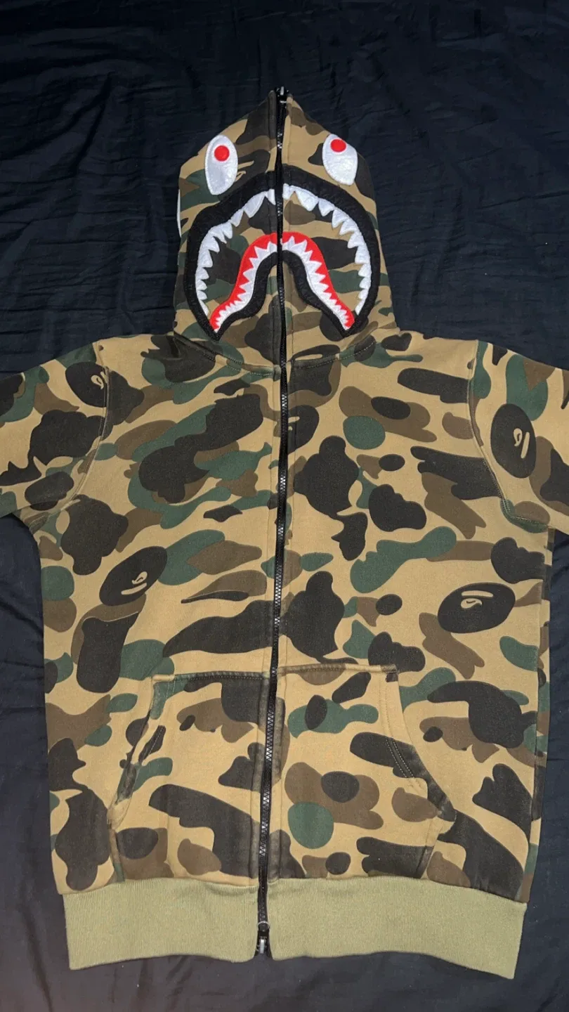BAPE 1st edition Camo Shark Full Zip Hoodie