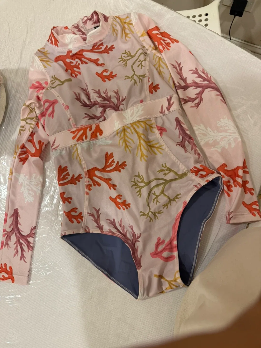 Coral Print Long Sleeve Swimsuit thumbnail