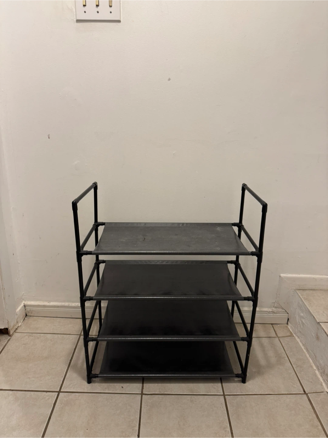 Black 4-Tier Shoe Rack