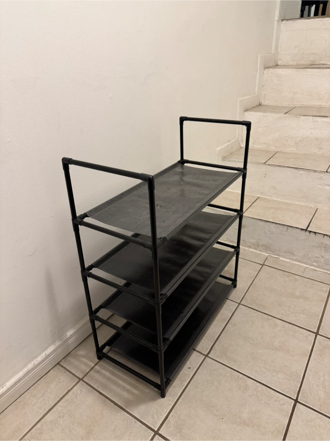 Black 4-Tier Shoe Rack - photo 2