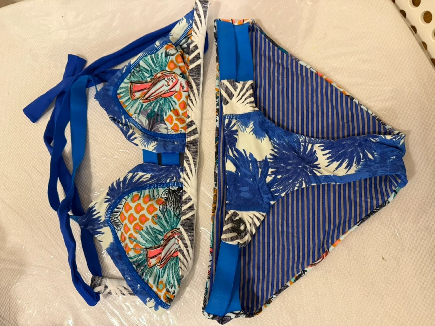 Swimsuit Set - Blue, Tropical Print thumbnail
