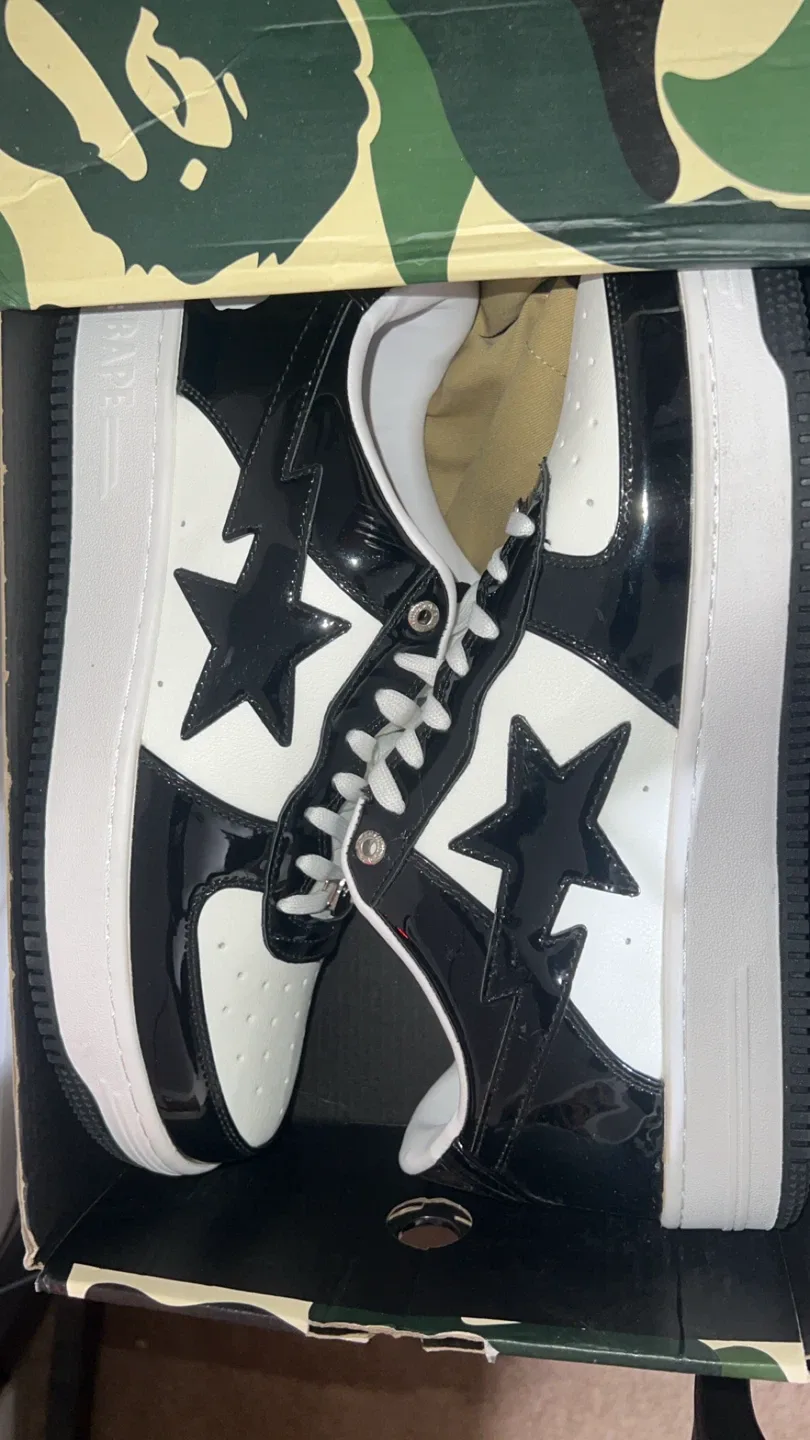 Bathing Ape BAPE STA Black & White Shoes