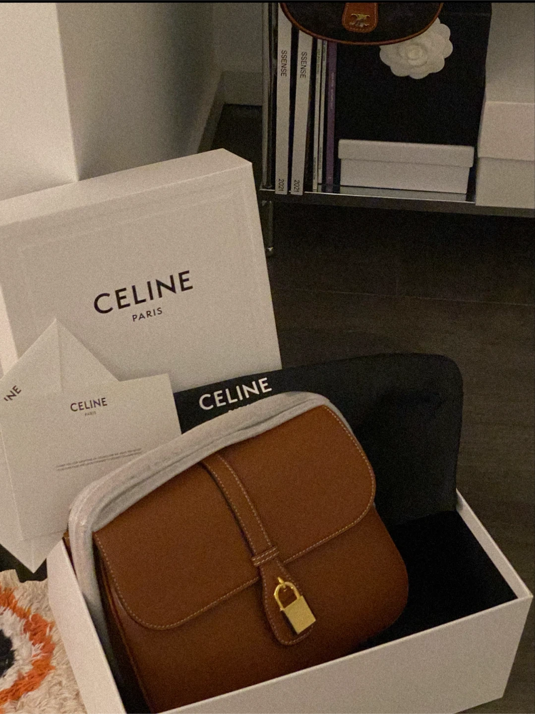 New Celine Tabou Medium Brown Calfskin Bag