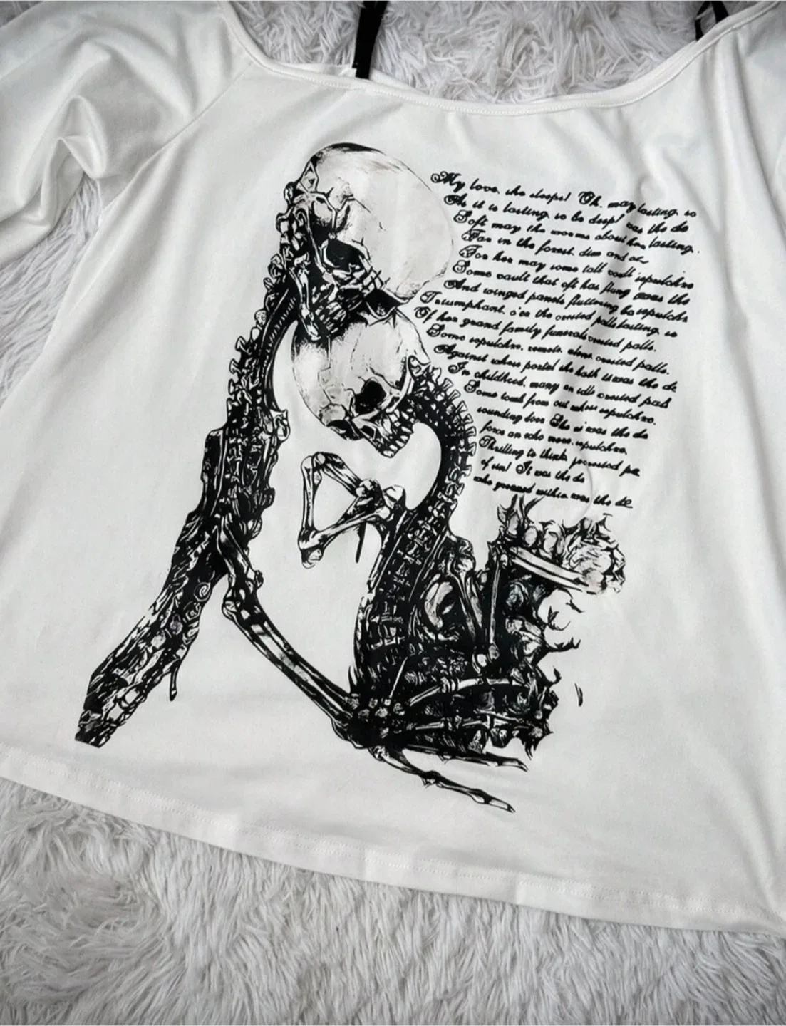 White Long Sleeve Off-Shoulder Top