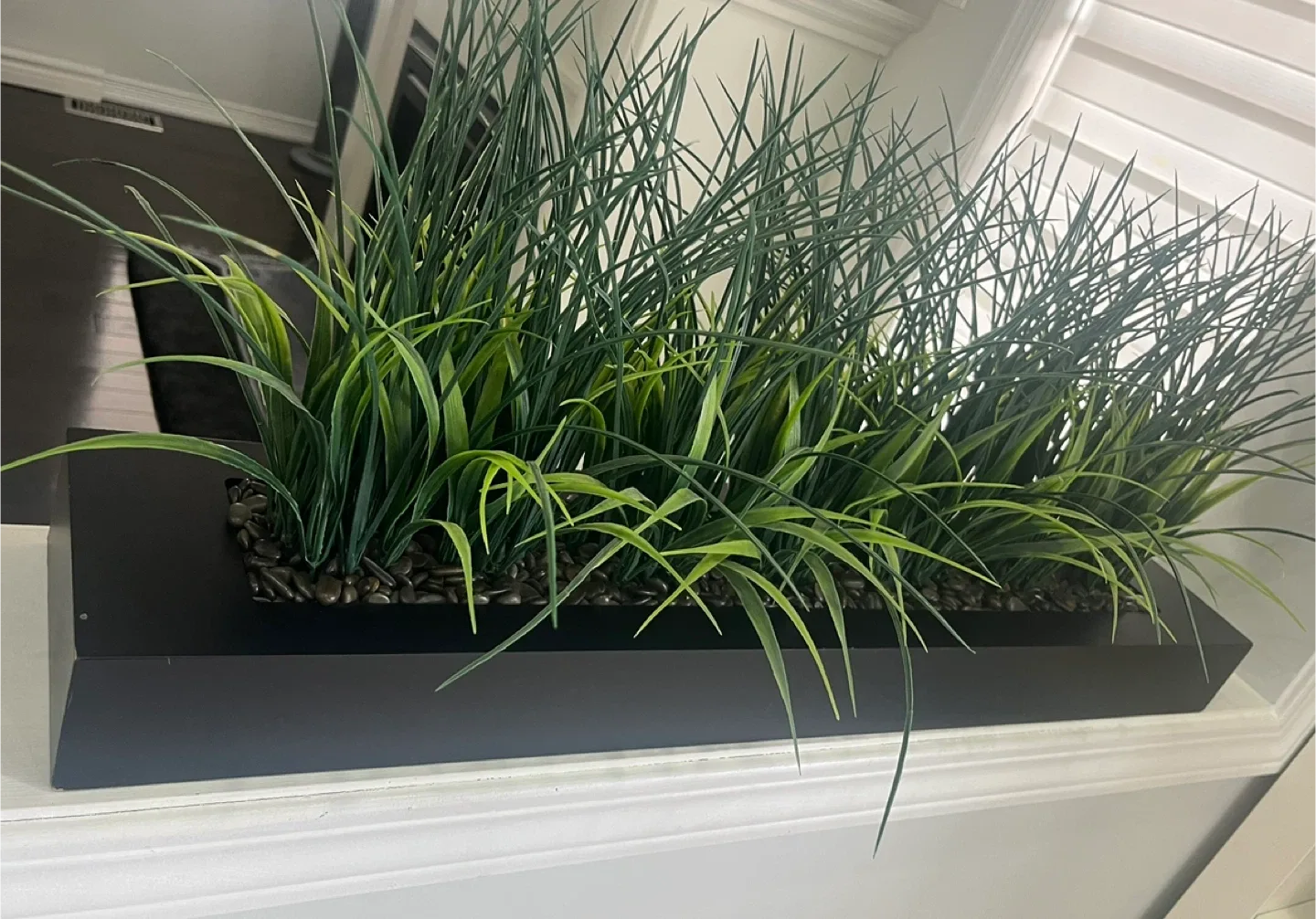 Black Planter Box with Artificial Grass, 64cm image indicator(2)