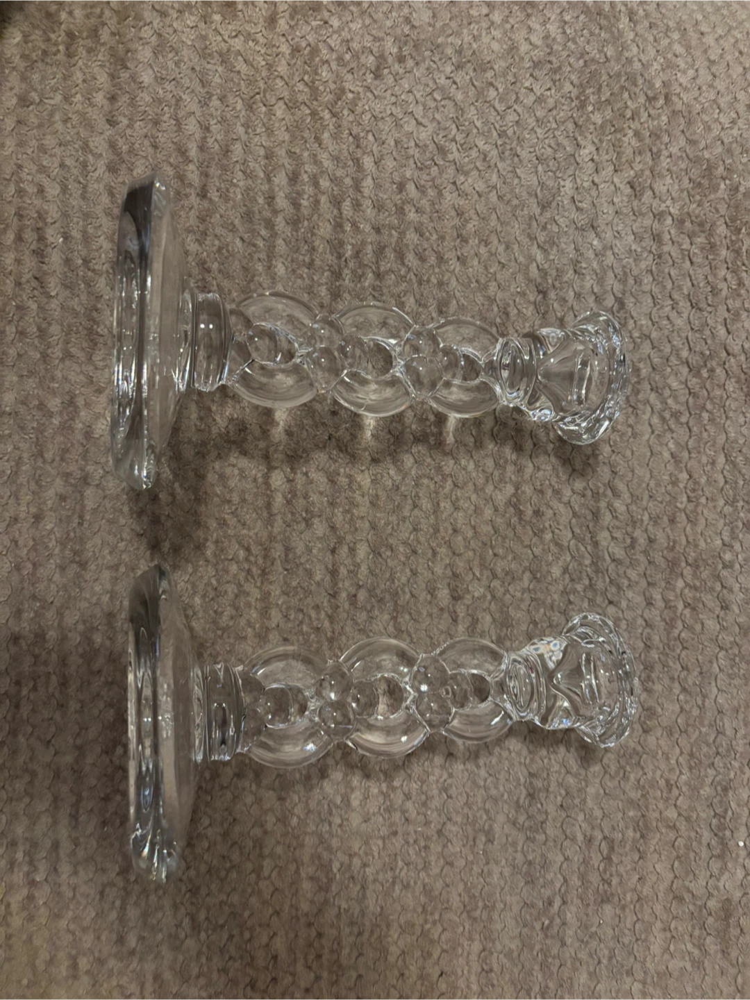 Clear Crystal Glass Candlestick Holders (Set of 2) - photo 2