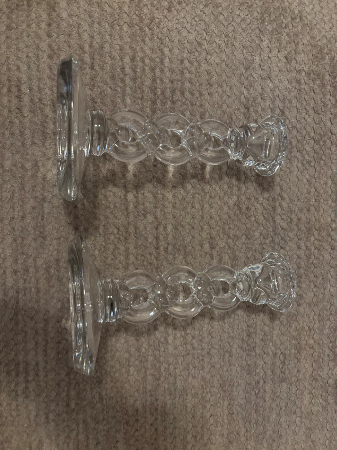 Clear Crystal Glass Candlestick Holders (Set of 2) - photo 3