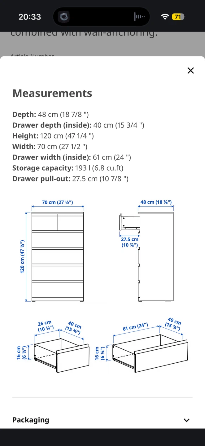 IKEA Malm 6-Drawer Dresser - photo 2