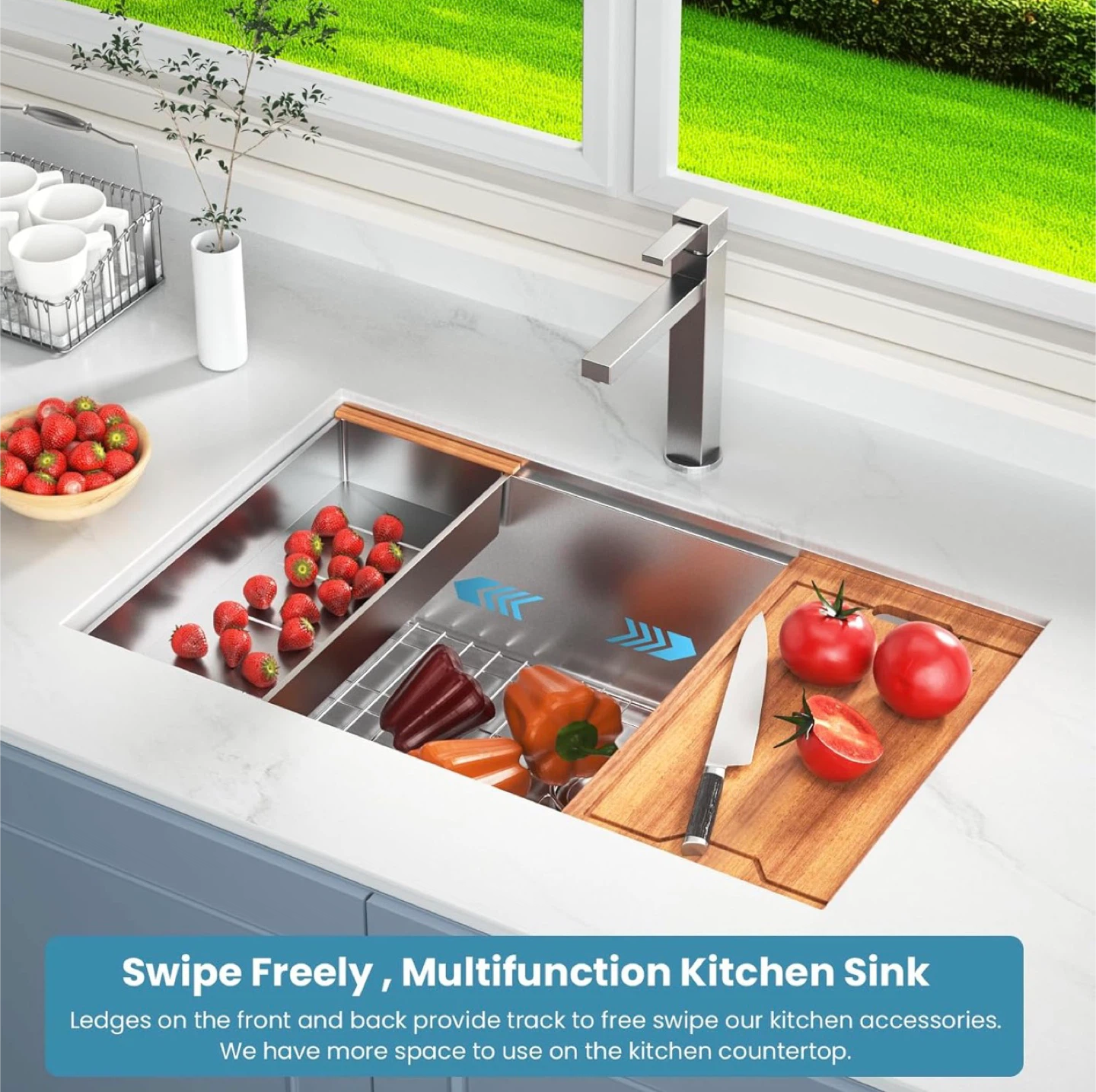 Undermount Kitchen Sink, Stainless Steel 16 Gauge Single Bowl
