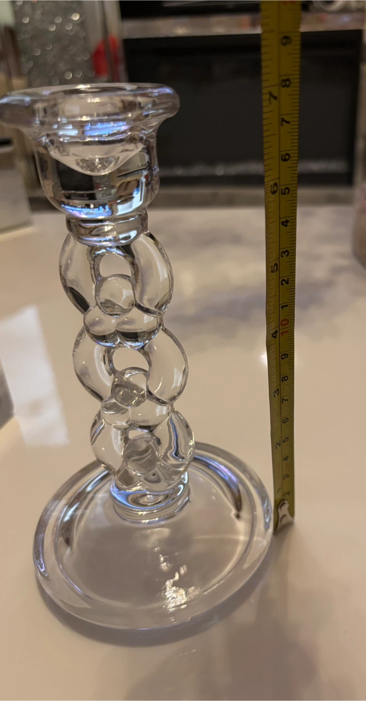 Clear Crystal Glass Candlestick Holders (Set of 2) - photo 4