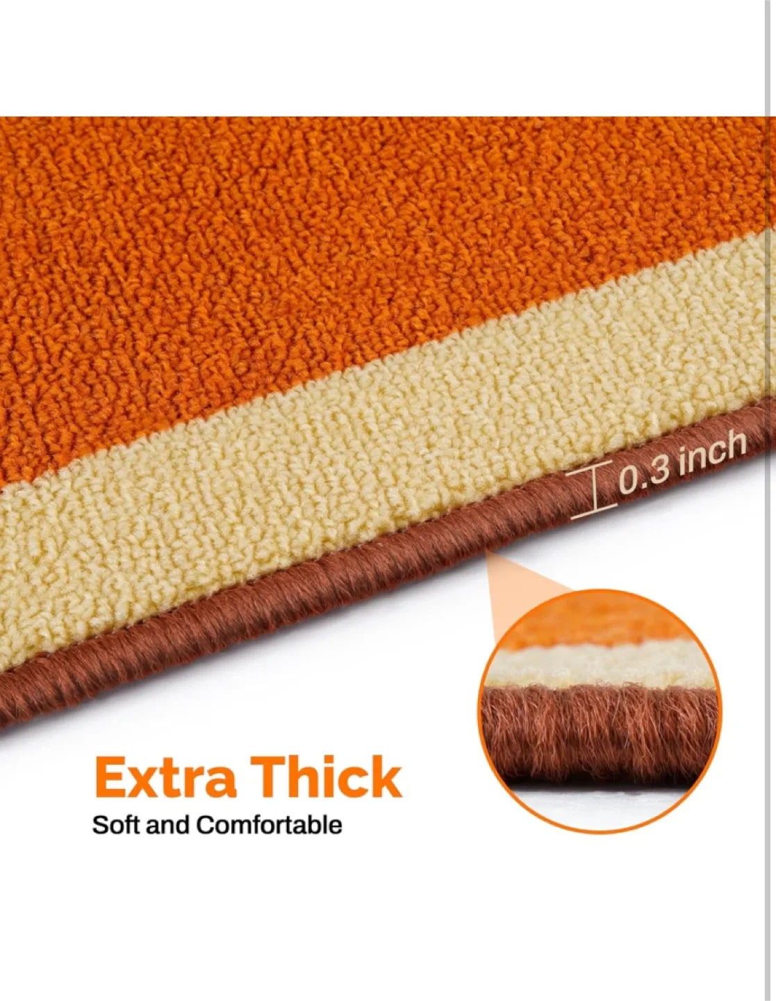 Jimoo Stair Treads - 4pcs - Orange/Beige - 8" x 30"