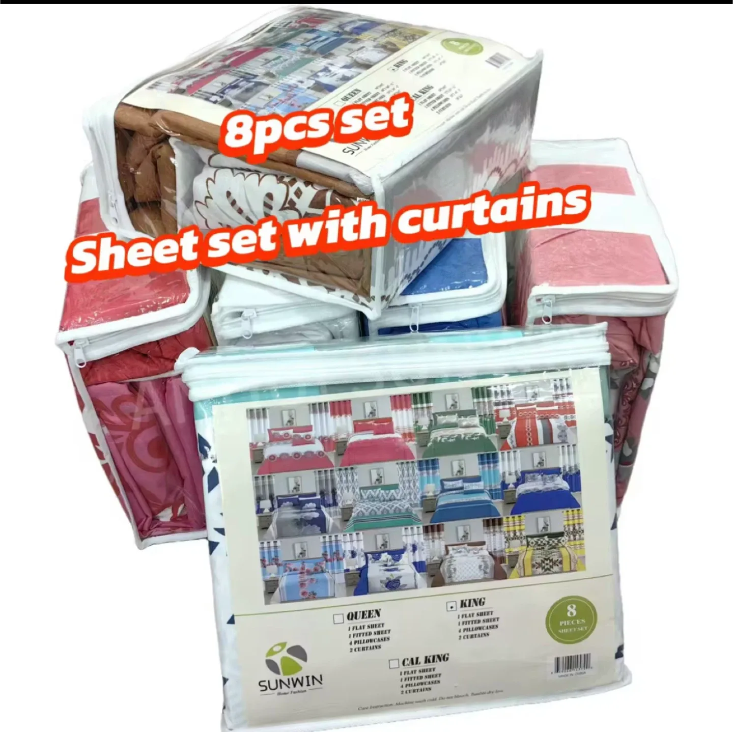 Sunwin 8-Piece King Size Sheet Set image indicator(2)