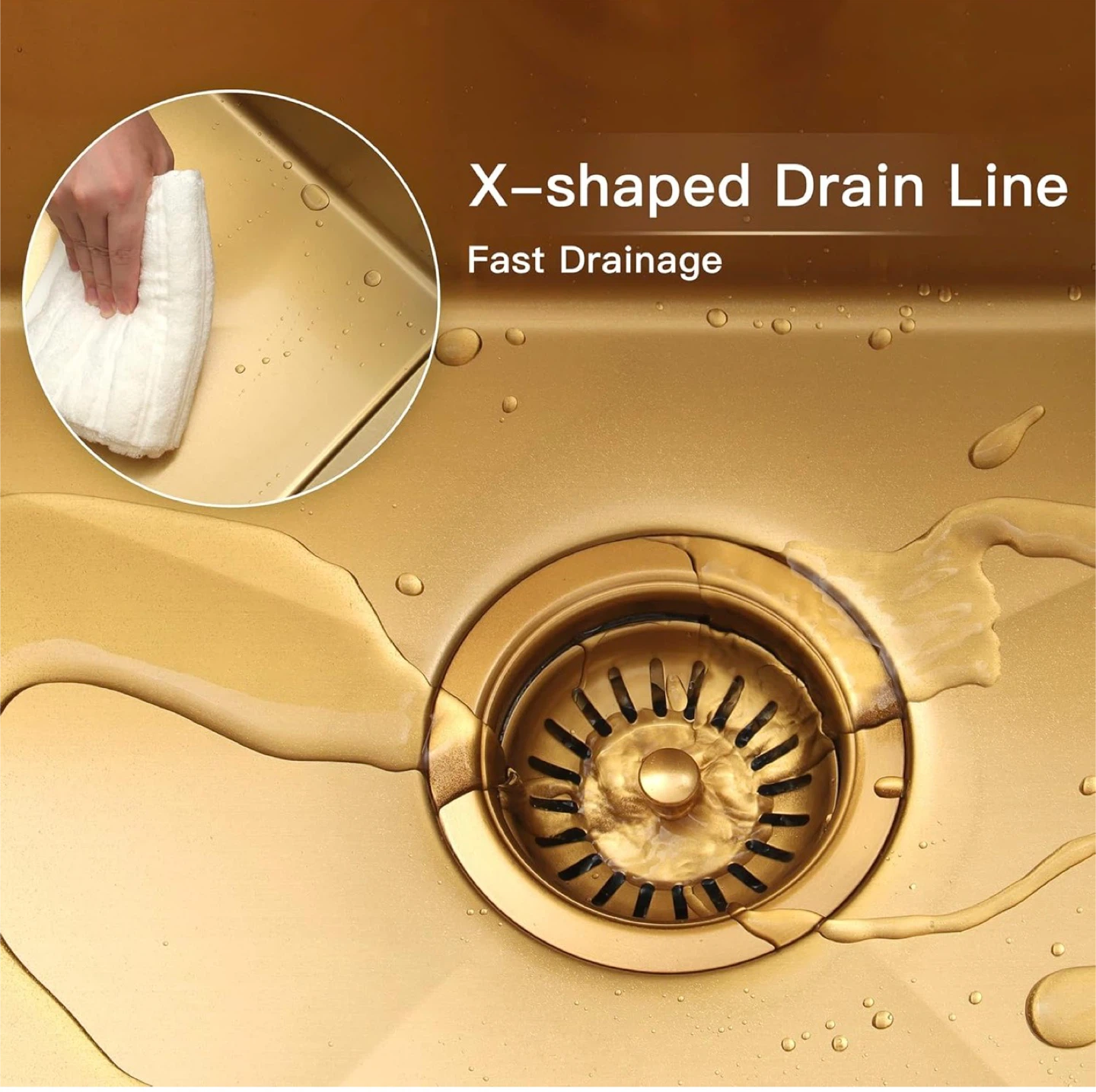 Gold Kitchen Sink 25" x 22" x 10" Stainless Steel Drop-In NEW - photo 4