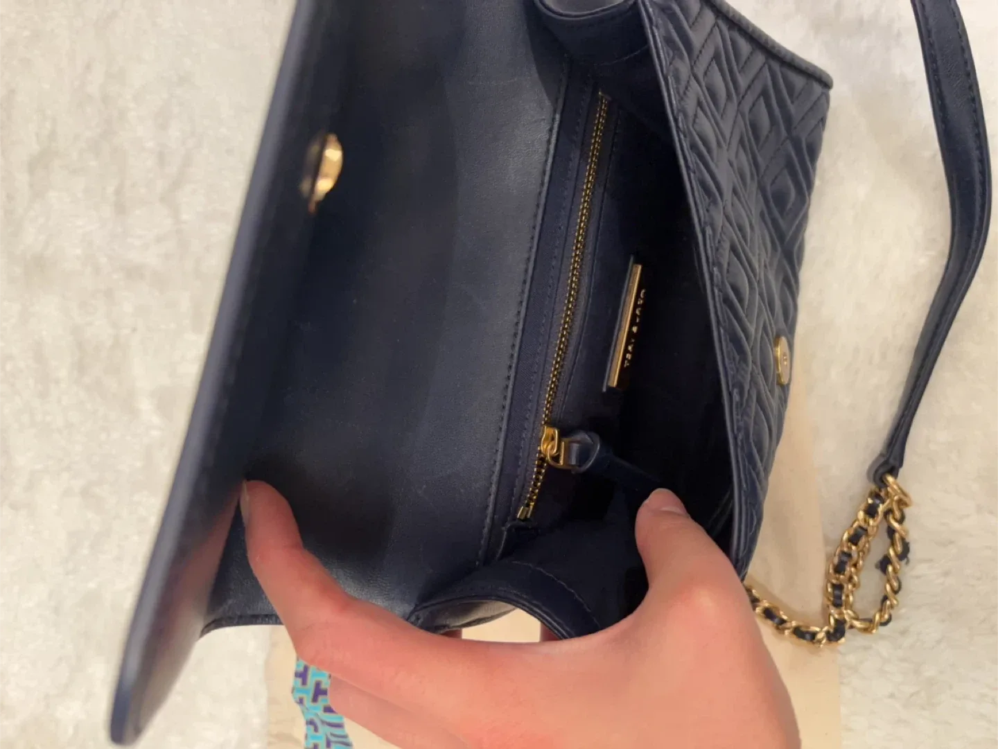 Tory Burch Navy Blue Crossbody Bag image indicator(4)