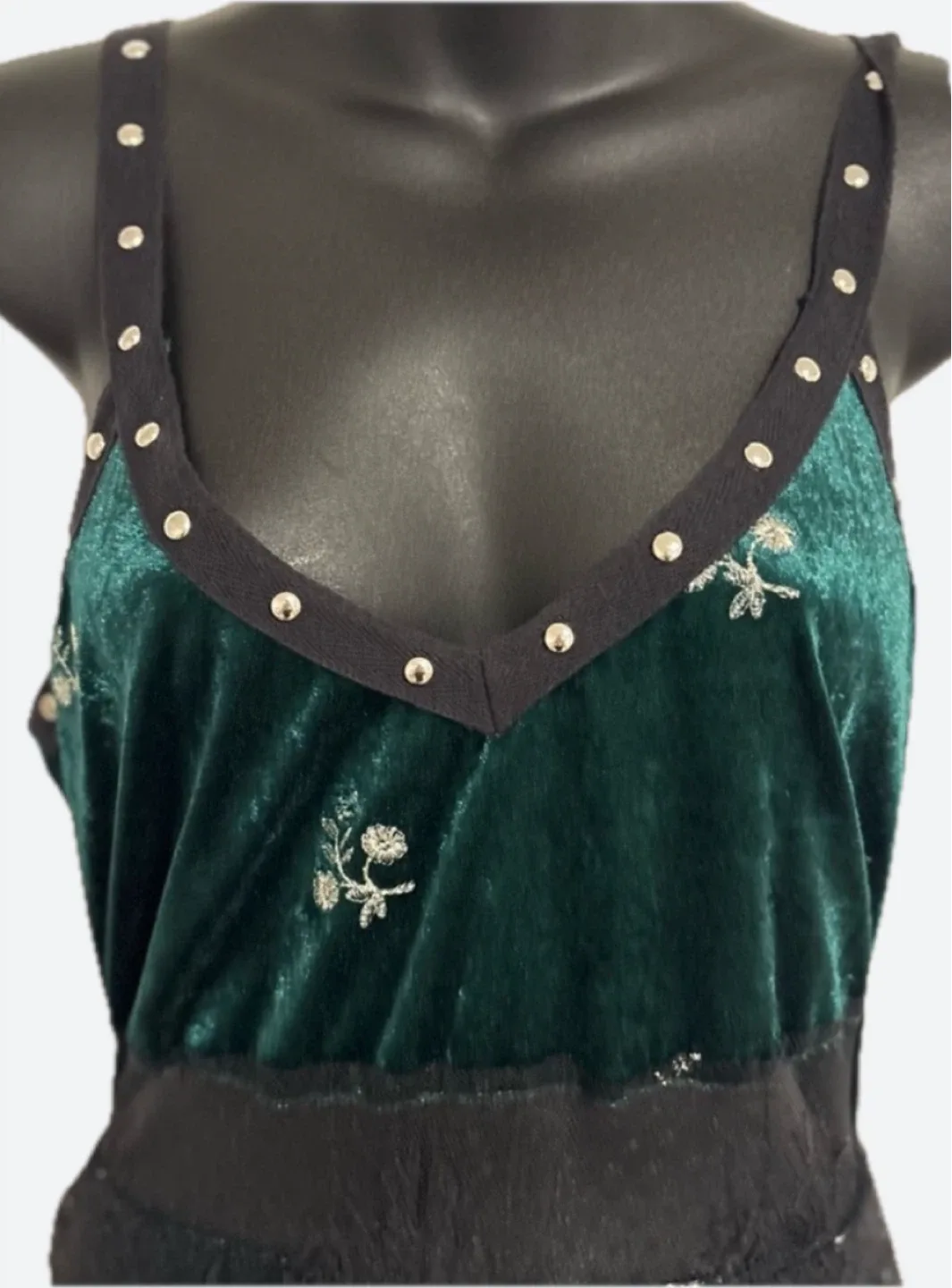 Zara Velvet Embroidery & Lace Midi Dress image indicator(2)