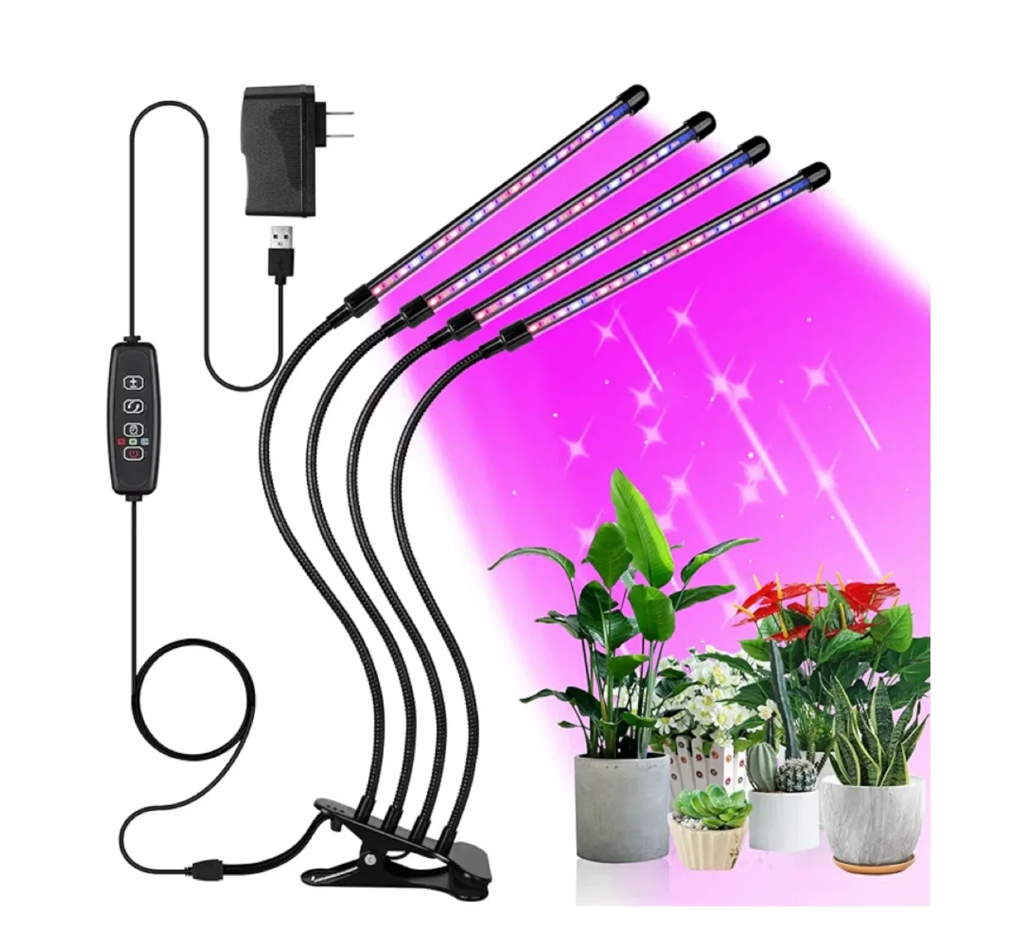 LED Grow Light with Clip, Plant Growing Lamp image indicator(2)