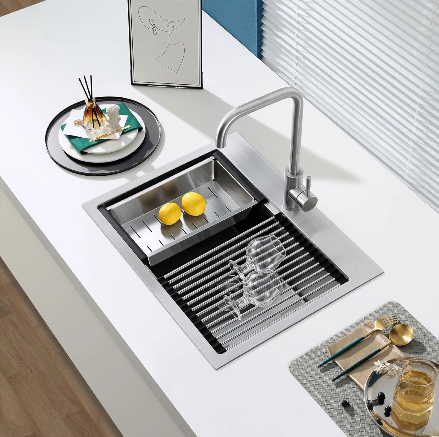 Drop in Kitchen Sink 22x18” - 18 Gauge Stainless Steel NEW - photo 2
