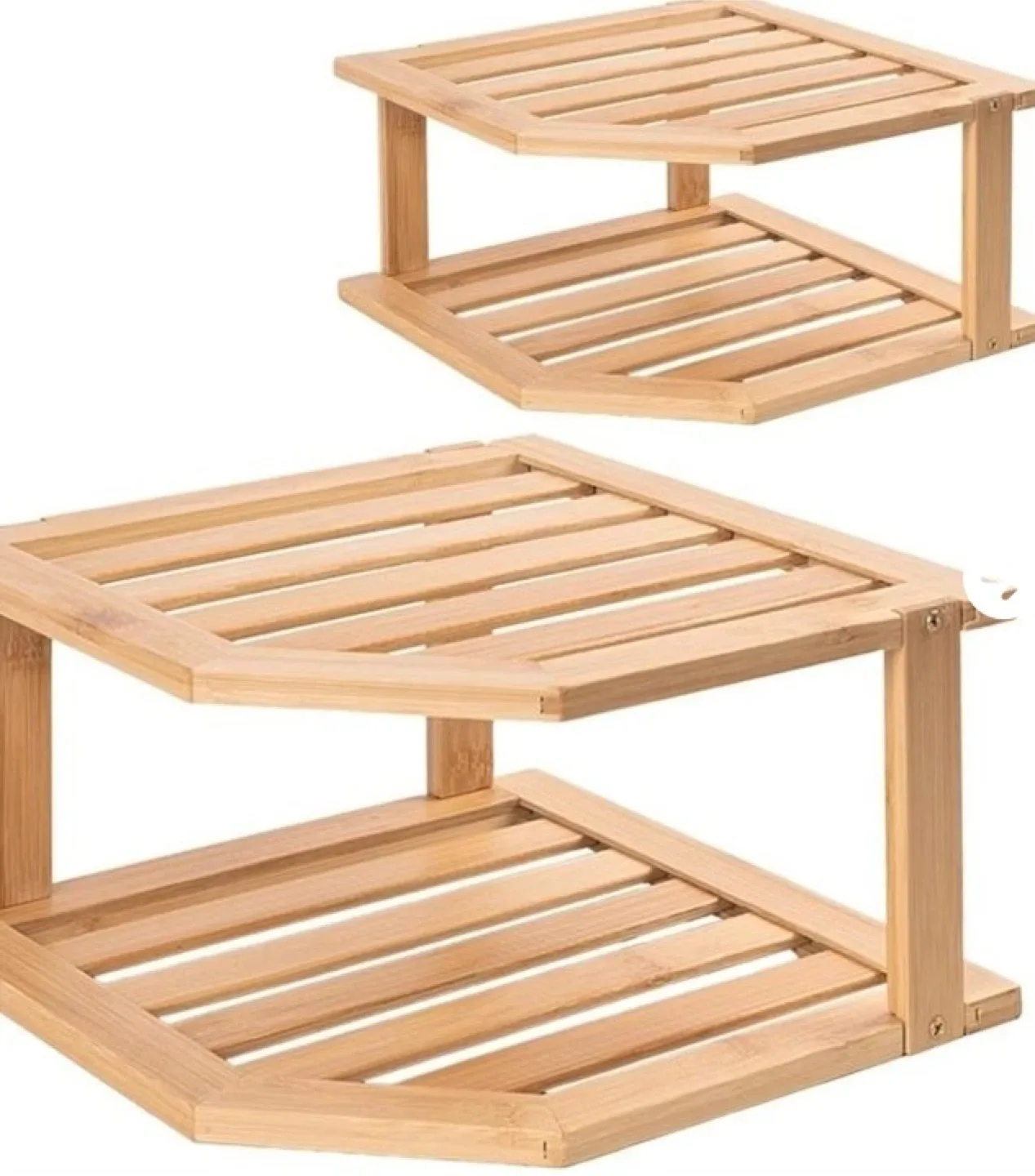 VERTORGAN Bamboo Corner Shelf (2 Pack)