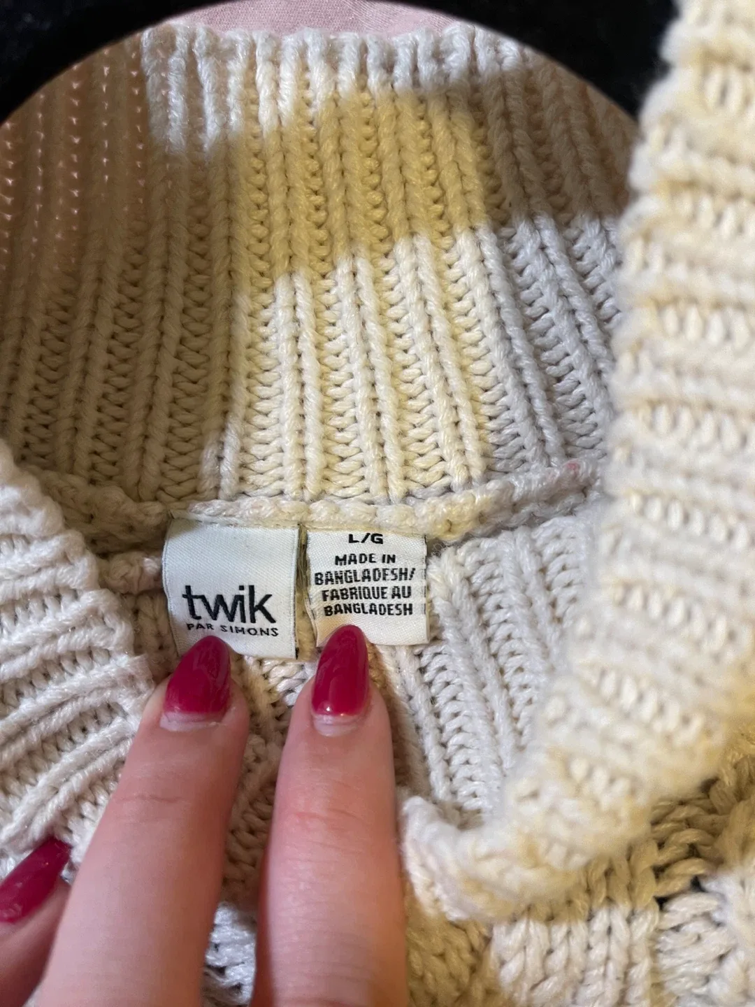 Twik Mock-neck Cable-Knit Sweater - Size L image indicator(3)