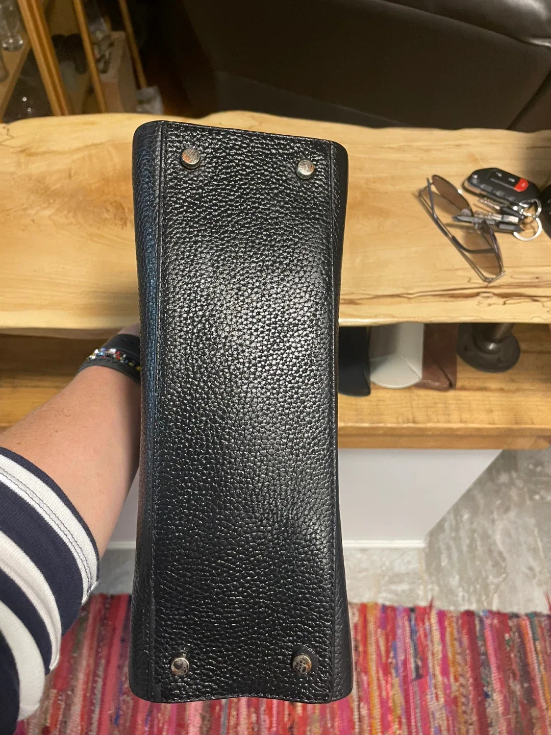 Kate Spade Black Leather Satchel image indicator(5)