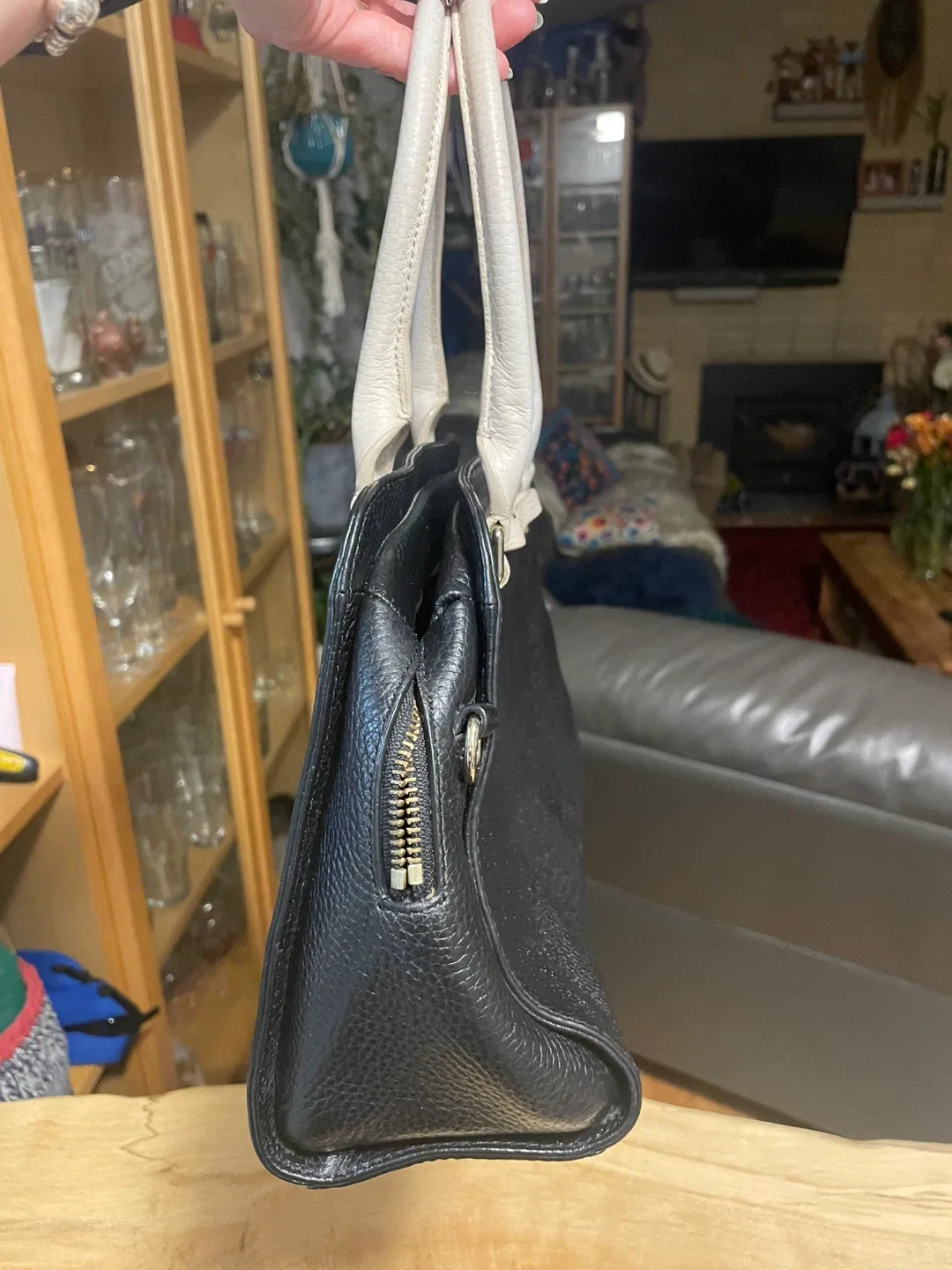 Kate Spade Black Leather Satchel image indicator(2)