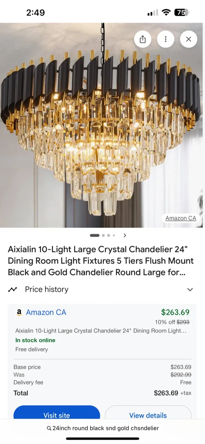 Aixialin 10-Light Crystal Chandelier image indicator(2)