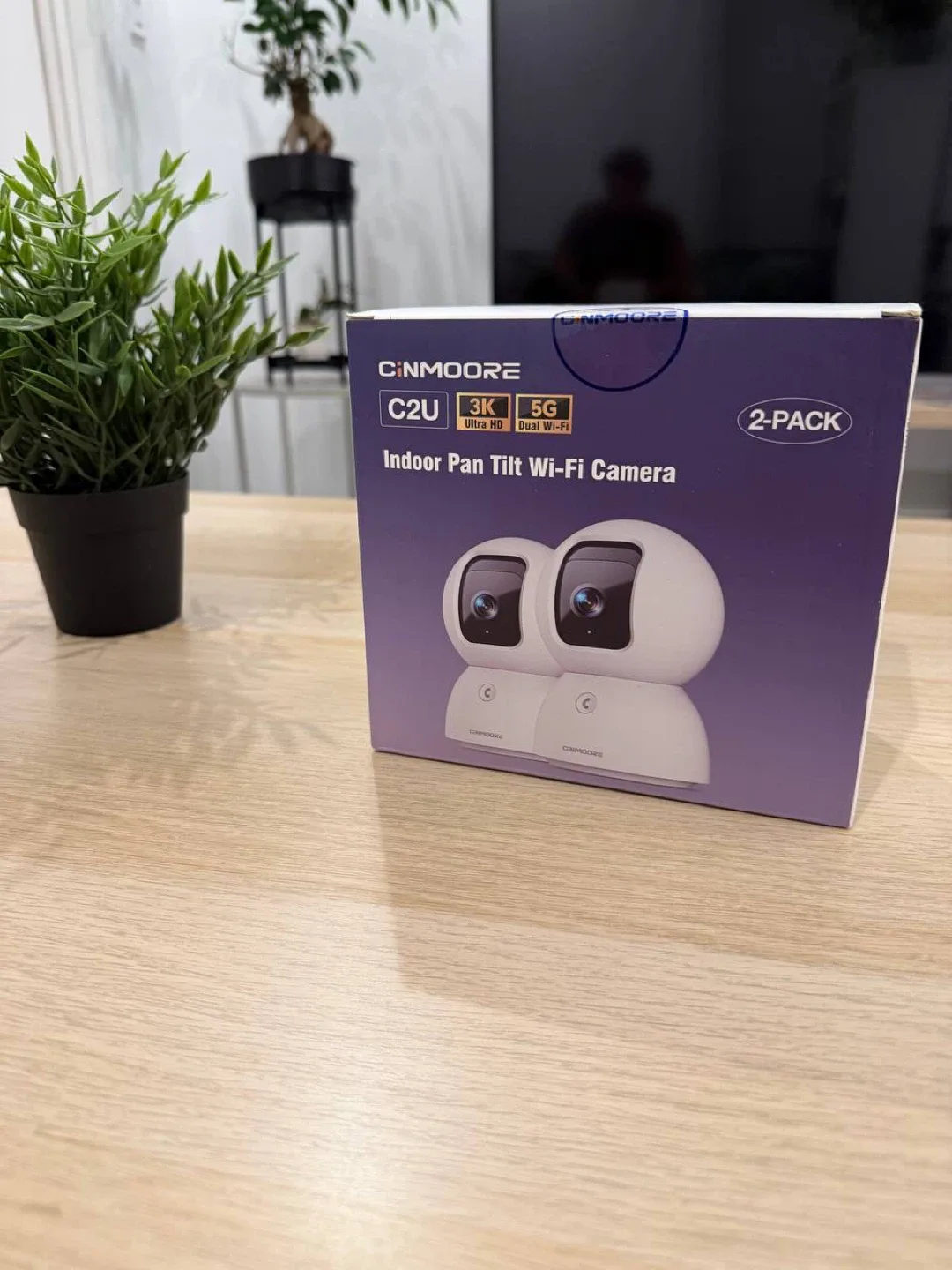New Cinmoore C2U Indoor Pan Tilt Wi-Fi Camera (2-Pack)