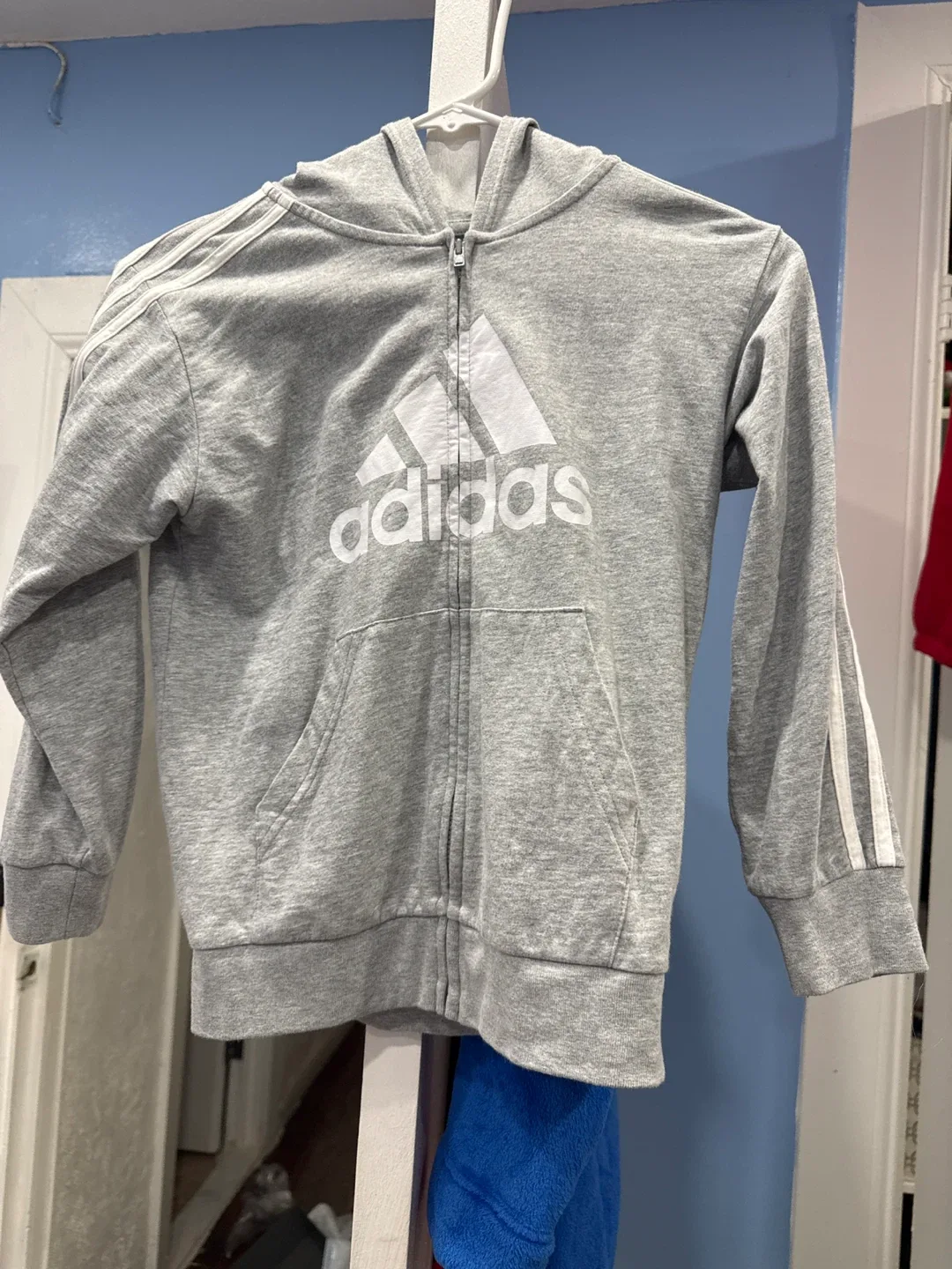Adidas Gray Full Zip Hoodie thumbnail