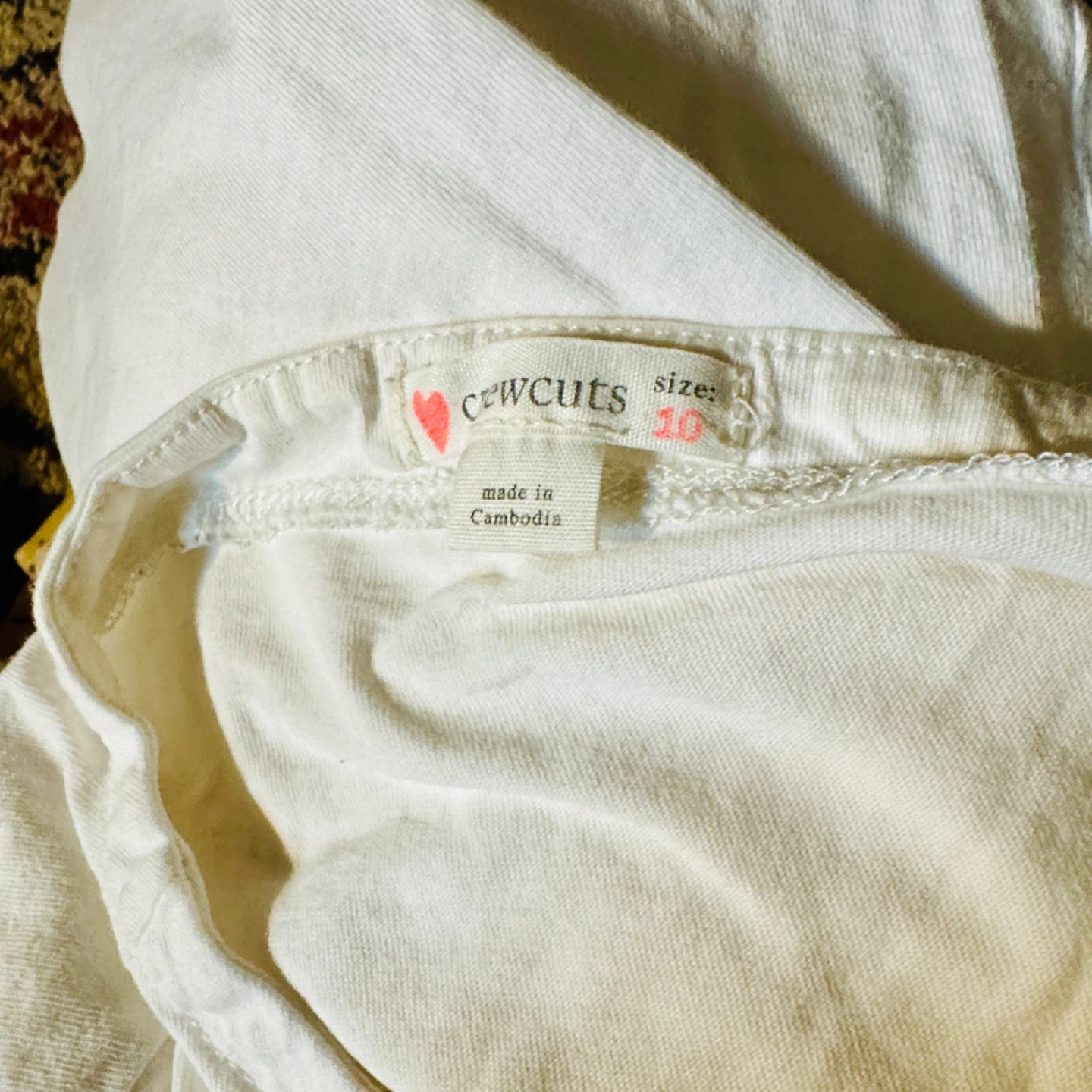 crewcuts ivory shirt with velvet heart patch- Size 10 - photo 4