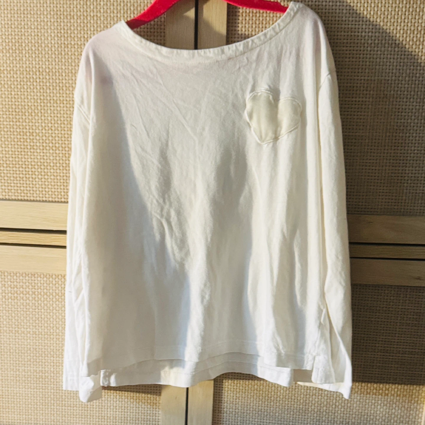 crewcuts ivory shirt with velvet heart patch- Size 10