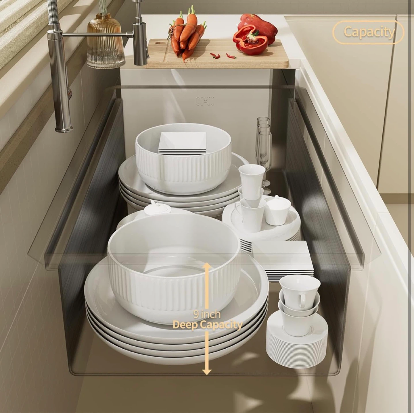 Undermount Kitchen Sink, 32”x17” Matte Black, Granite composite - photo 5