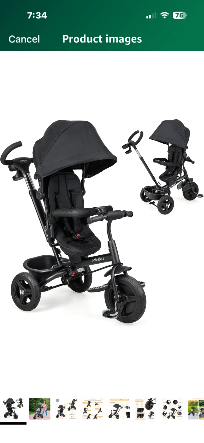 babyjoy 6-in-1 Tricycle - Black
