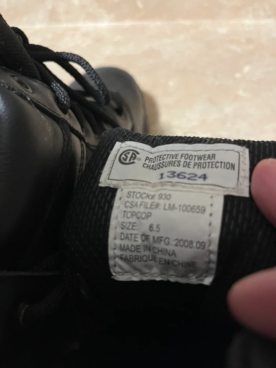 Viper Thinsulate Black Work Boots - Size 6.5 image indicator(5)