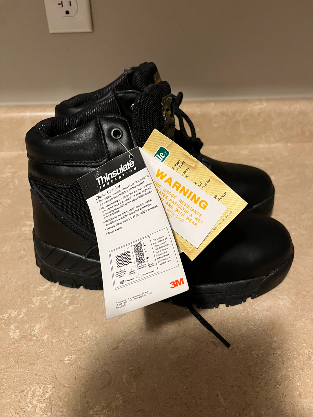 Viper Thinsulate Black Work Boots - Size 6.5 - photo 2
