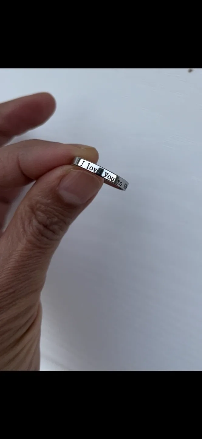 I love You to the Moon and Back Ring. Stainless steel image indicator(3)