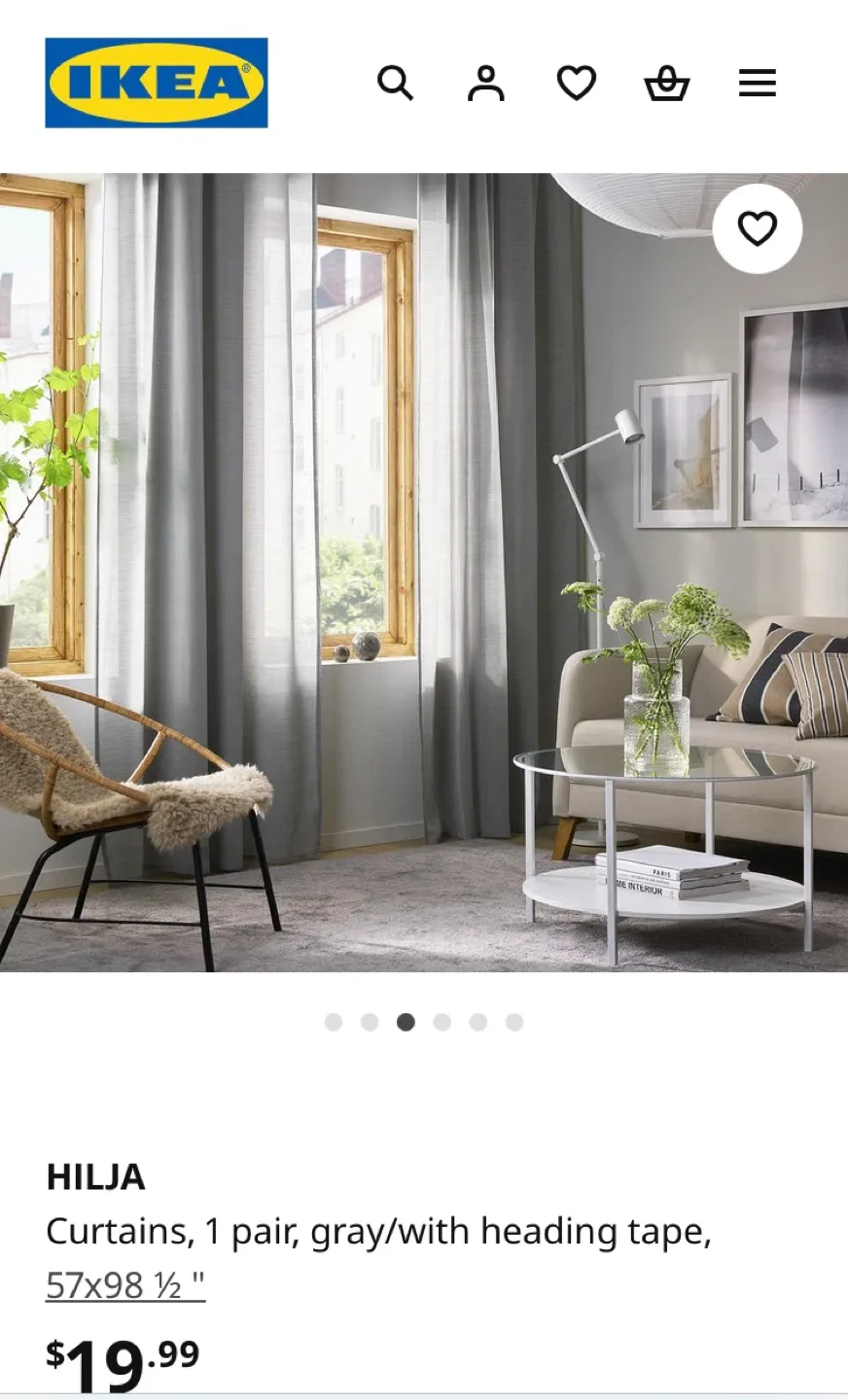 IKEA Hilja Gray Curtains (57x98") image indicator(2)