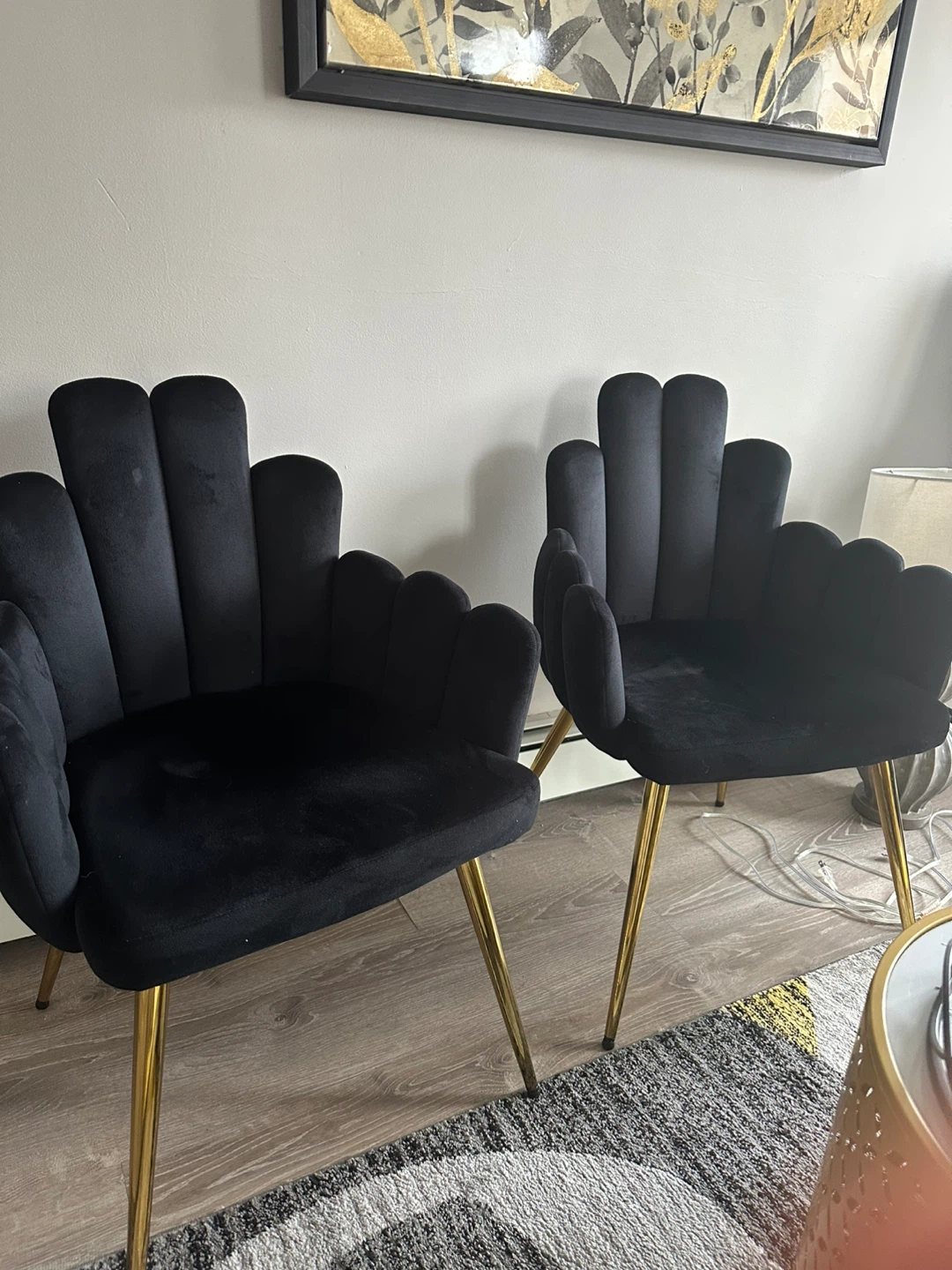 Black Velvet Accent Chairs - photo 3
