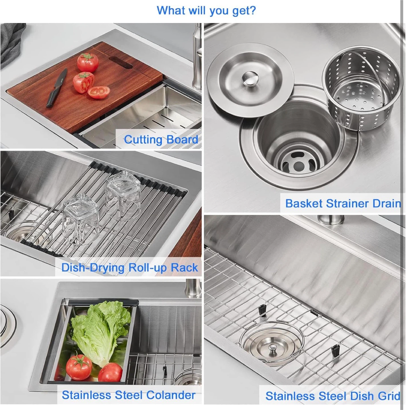 Drop in Kitchen Sink, 18 Gauge Stainless Steel 32x18x9” NEW - photo 5