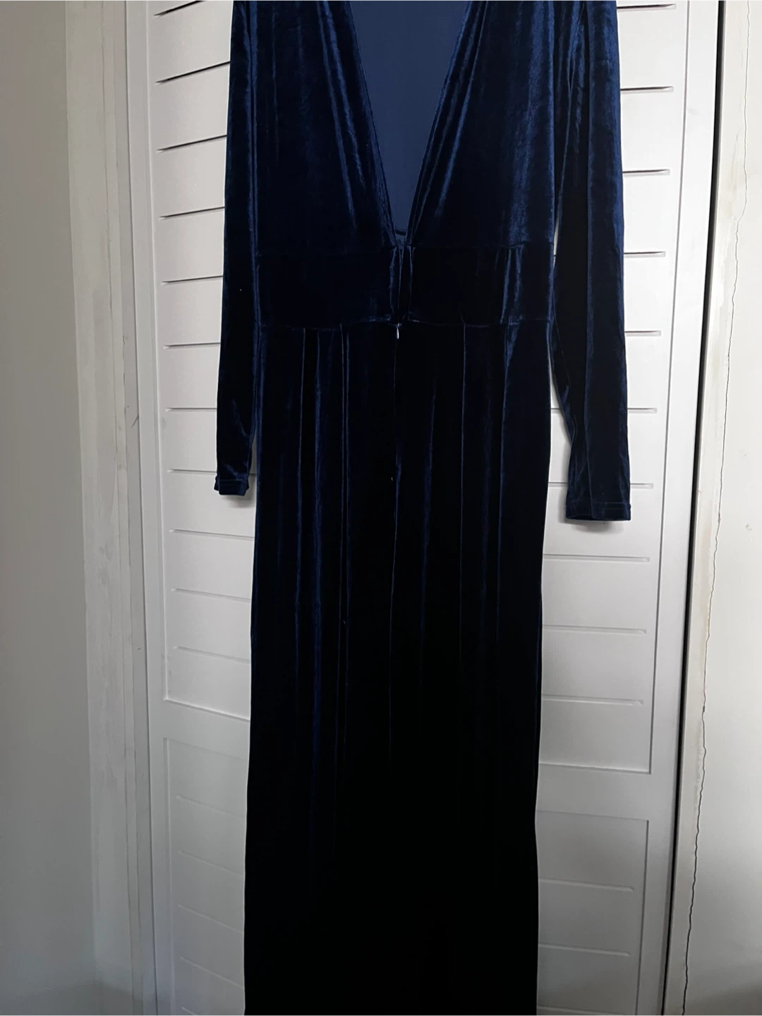 Blue Velvet Long Sleeve Dress - photo 4