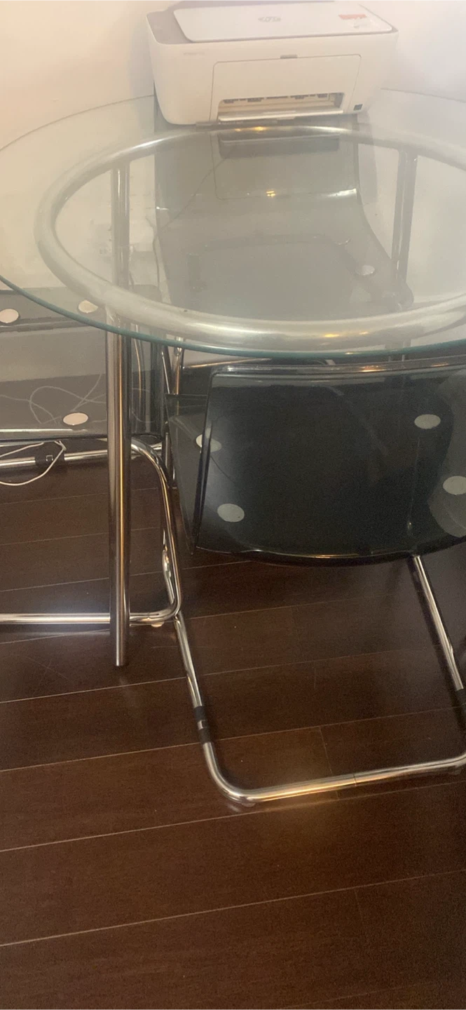 Glass Top Dining Table with Chairs
