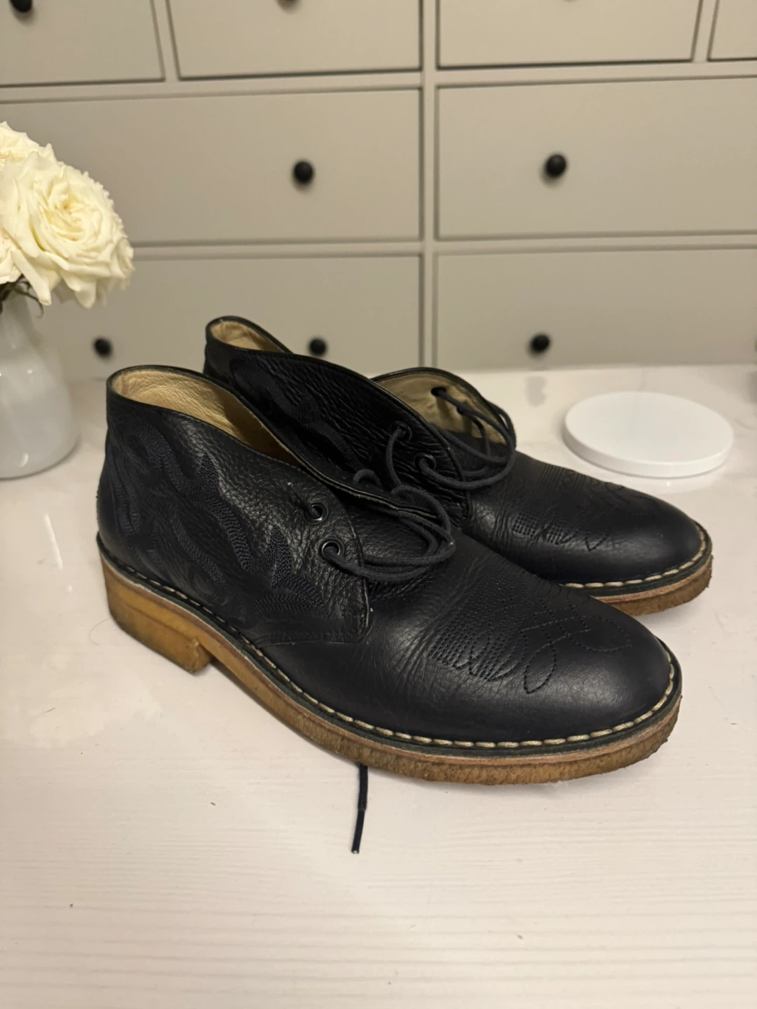 YMC Black Leather Shoes - Size 38
