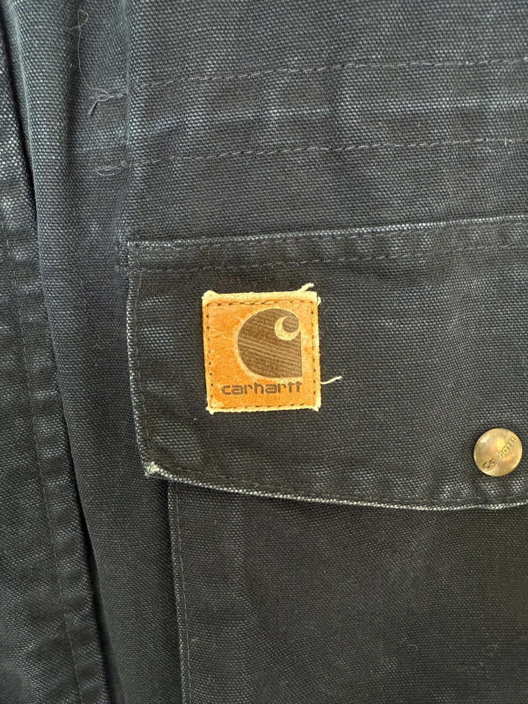 Men’s Large Carhartt Chore Coat, Navy Blue - photo 3