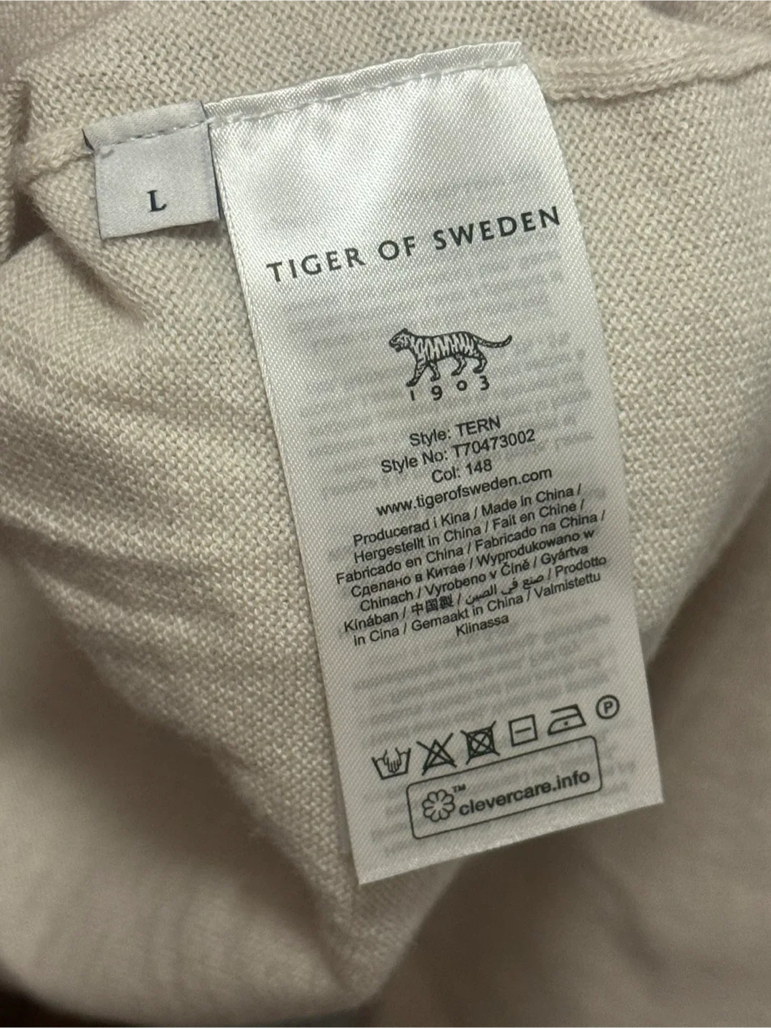 Tiger of Sweden Tern Sweater - Merino-Cotton Blend, Size L image indicator(4)