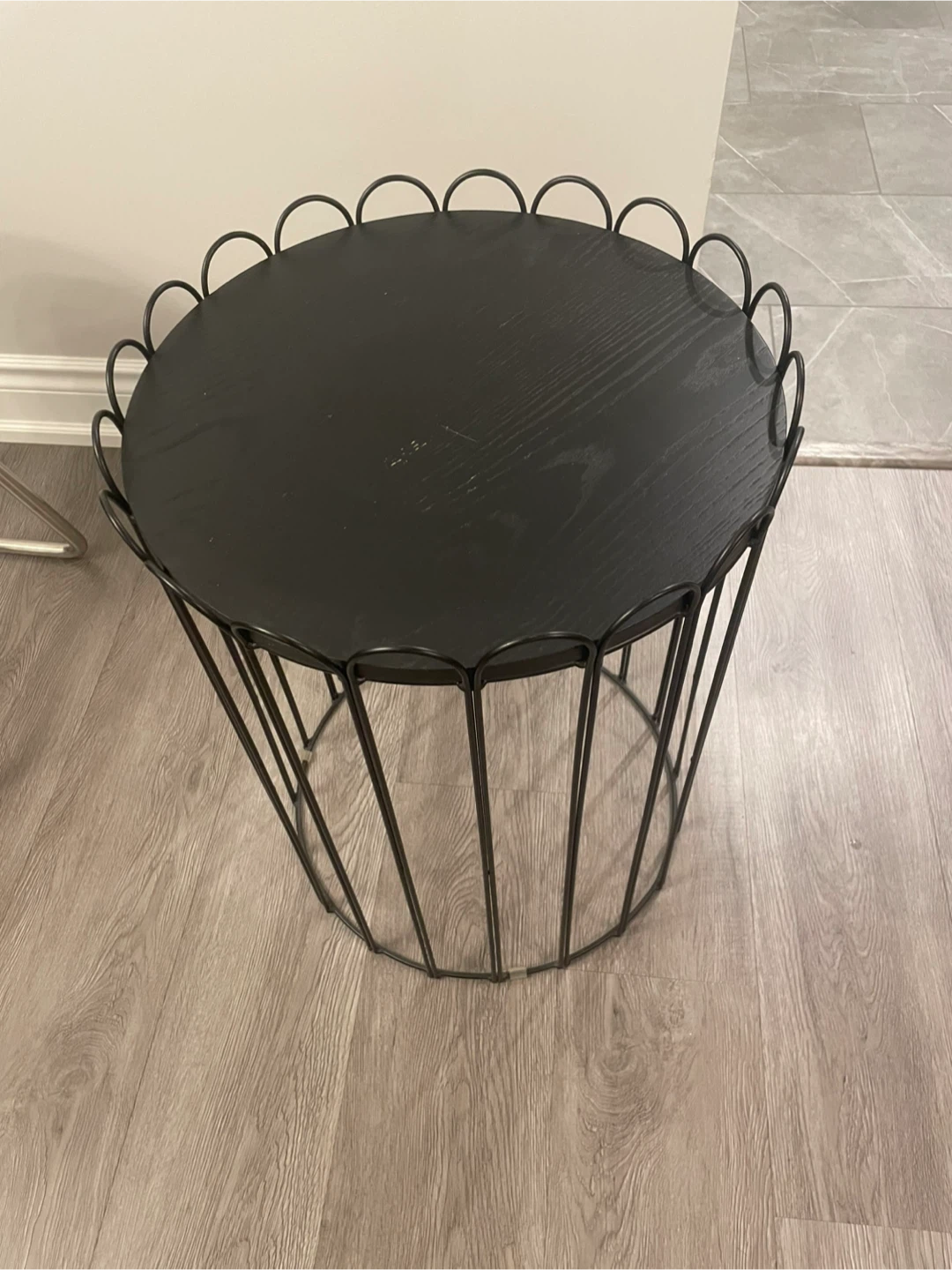 2 Black Metal Side Table