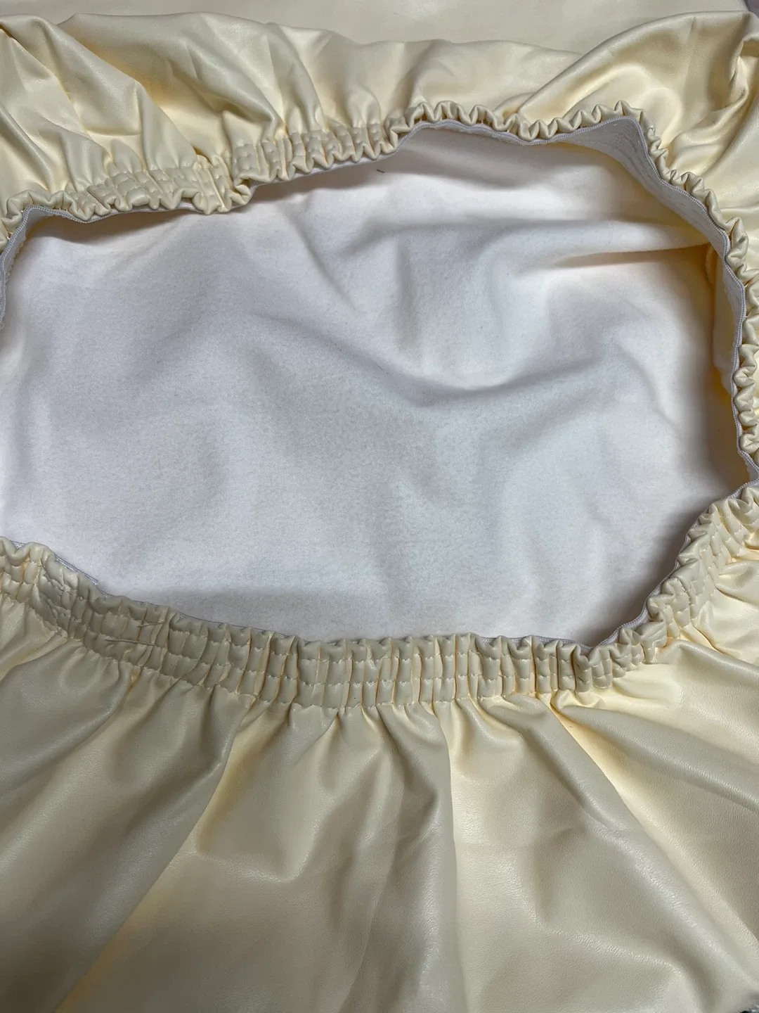 6 pcs. Stretchable leather Chair Cover - Beige Colour image indicator(2)