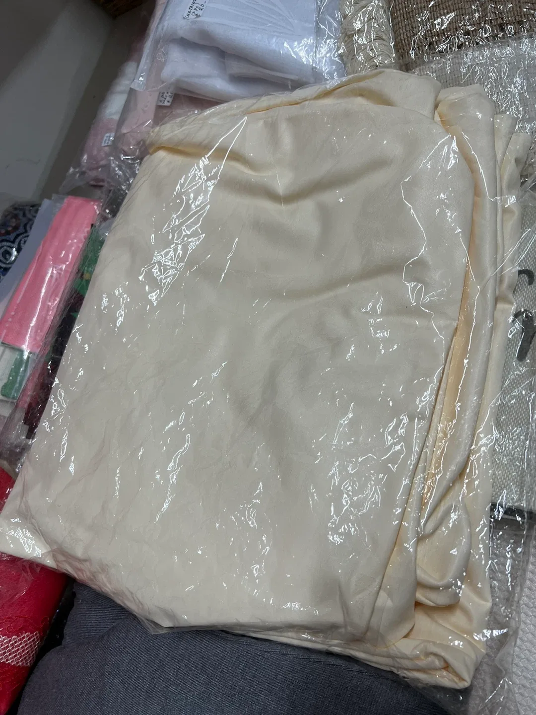 6 pcs. Stretchable leather Chair Cover - Beige Colour image indicator(3)