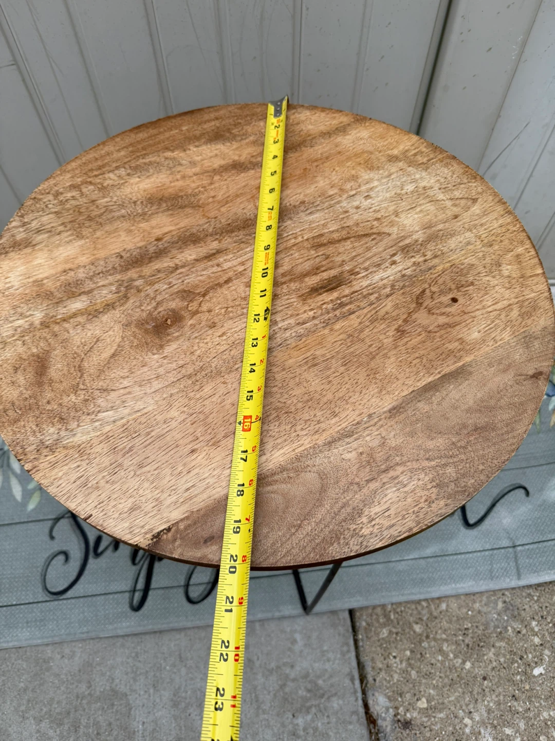 Round Accent Table - Wood & Metal - photo 3