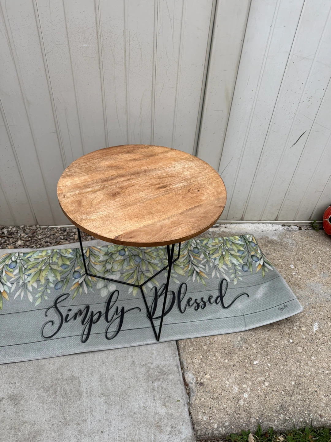 Round Accent Table - Wood & Metal - photo 2