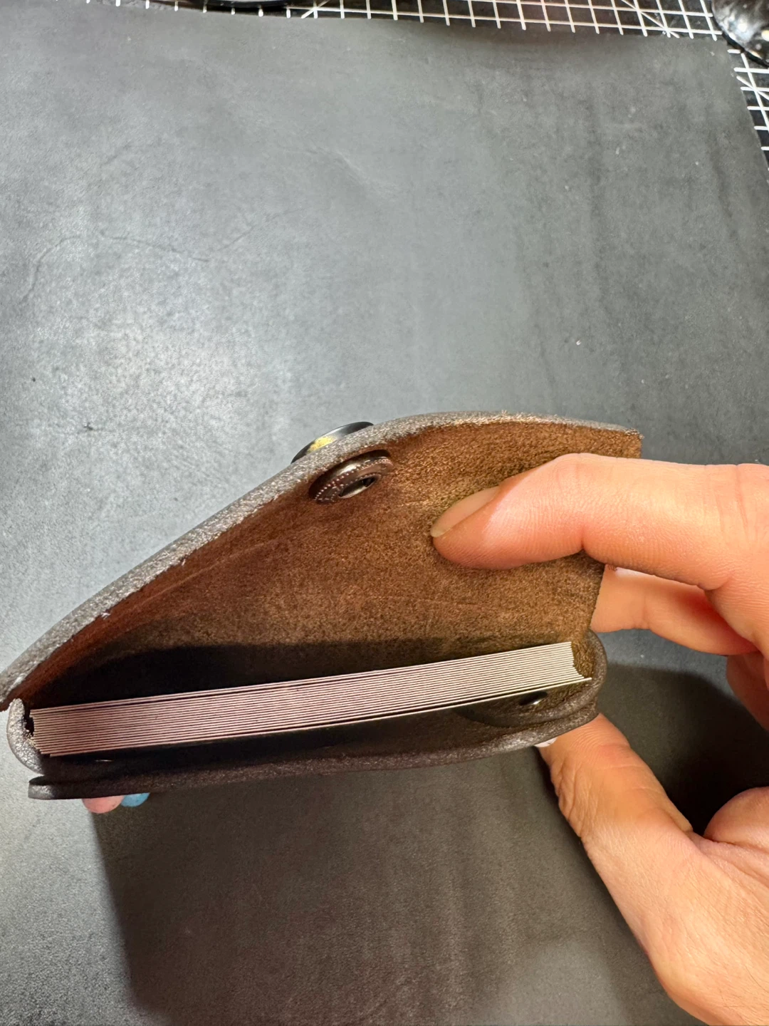 Handmade Brown Leather Card Holder - photo 4