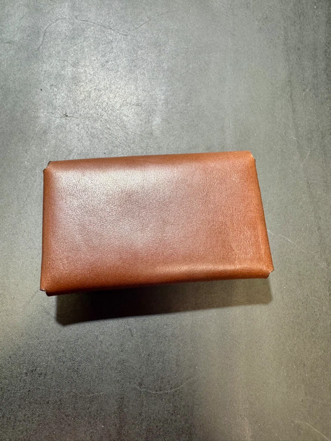Handmade Brown Leather Card Holder - photo 2